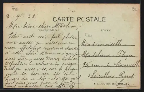 AK Levallois-Perret, L`Avenue Coty vue de la Rue Gide animée avec passants et bâtiments élégants