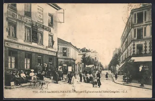 AK Issy-les-Moulineaux, Place de l`Église et rue de l`Abbé Grégoire