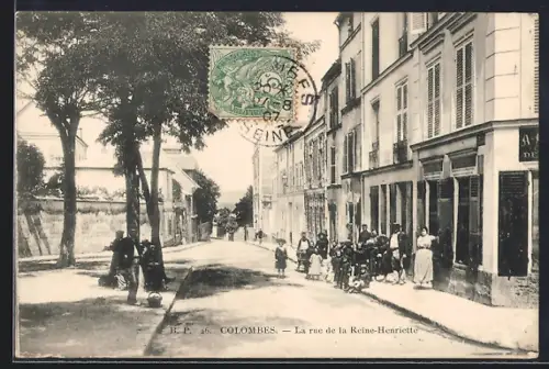 AK Colombes, La rue de la Reine-Henriette