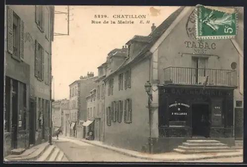 AK Chatillon, Rue de la Mairie avec le Café de la Mairie et Tabac