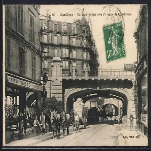 AK Asnières, Les deux Voûtes vers l`Avenue de Courbevoie