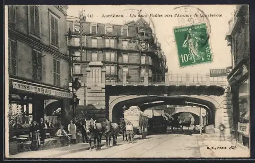 AK Asnières, Les deux Voûtes vers l`Avenue de Courbevoie