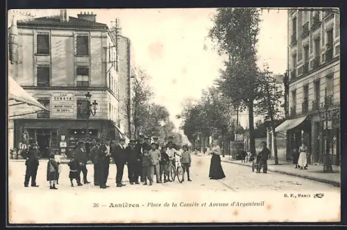 AK Asnières, Place de la Comète et Avenue d`Argenteuil