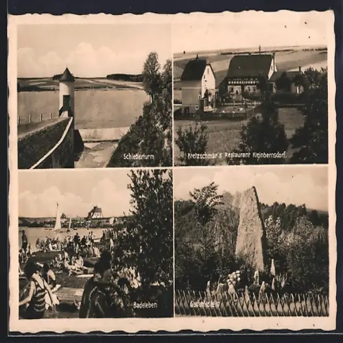 AK Werdau / Sachsen, Gasthaus Seehaus, Kobertalsperre, Gedenkstein