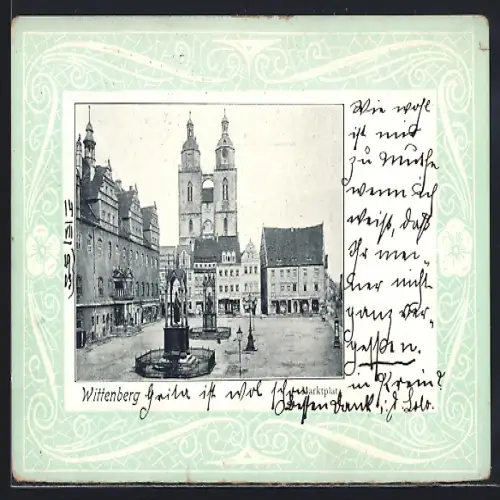 AK Wittenberg / Elbe, Strassenpartie am Marktplatz