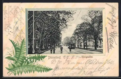 AK Düsseldorf, Königsallee, Strassenbahn
