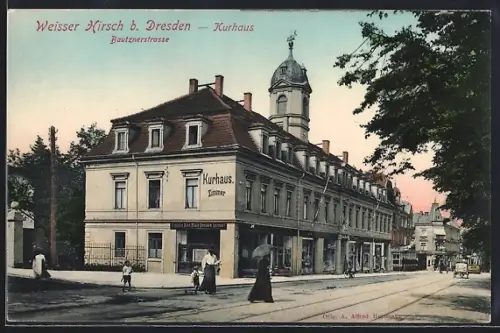 AK Weisser Hirsch b. Dresden, Kurhaus, Bautznerstrasse
