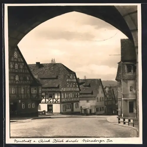 AK Neustadt a. Aisch, Blick durchs Nürnberger Tor