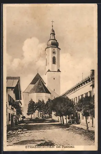 AK Strasskirchen bei Passau, Kirche, Dorfstrasse