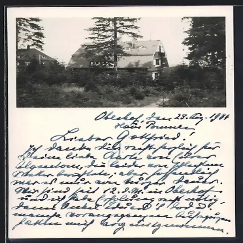 Foto-AK Oberhof / Thüringen, Hotel Haus Pommer