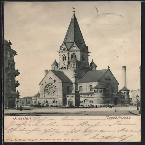 AK Dresden, Jacobikirche am Wettiner Platz