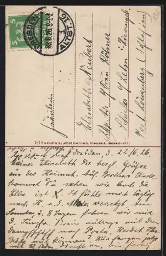 AK Dresden, Trinitatiskirche mit Strassenbahn