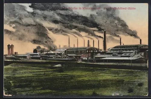 AK Rheinhausen / Kruppsee, Krupp`sche Werke, Friedrich-Alfred-Hütte
