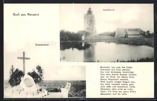 AK Neuwerk, Grabdenkmal, Leuchtturm