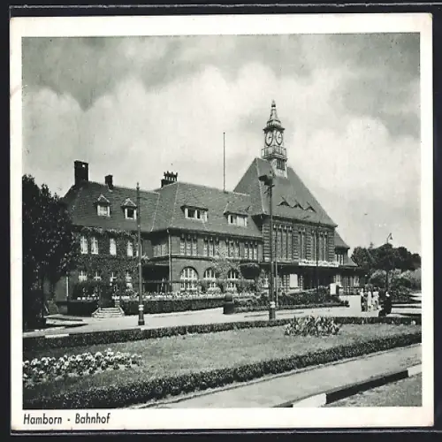 AK Hamborn / Rhein, Der Bahnhof mit Anlagen