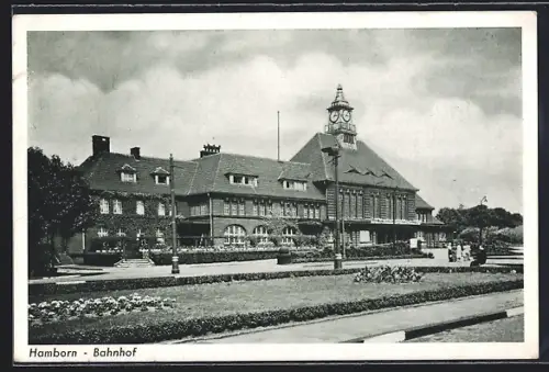 AK Hamborn / Rhein, Der Bahnhof mit Anlagen