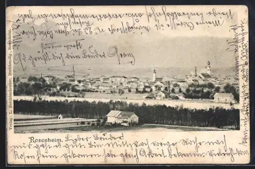 AK Rosenheim / Bayern, Gesamtansicht mit Panorama
