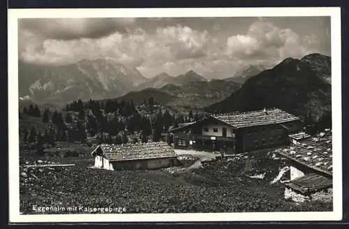 AK Reit im Winkel, Berggasthof Eggenalm mit Kaisergebirge