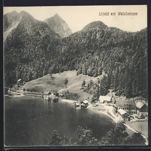 AK Urfeld / Walchensee, Blick von oben