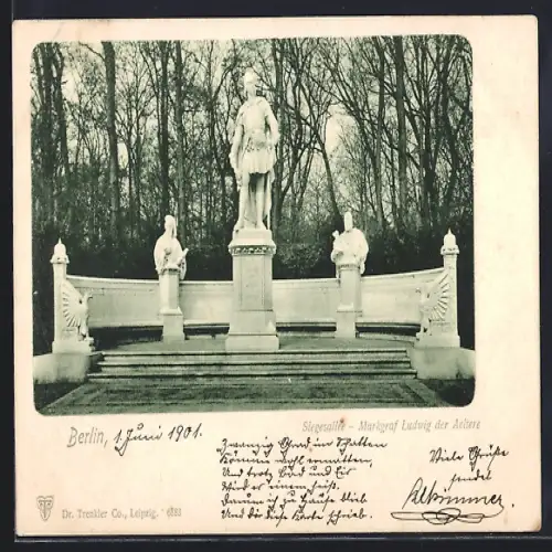 AK Berlin-Tiergarten, Siegesallee, Markgraf Ludwig der Ältere