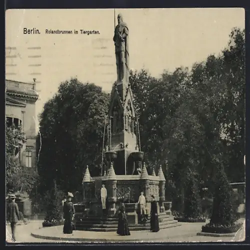 AK Berlin, Rolandbrunnen im Tiergarten