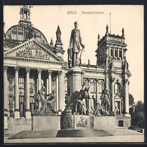 AK Berlin, Blick auf das Bismarckdenkmal