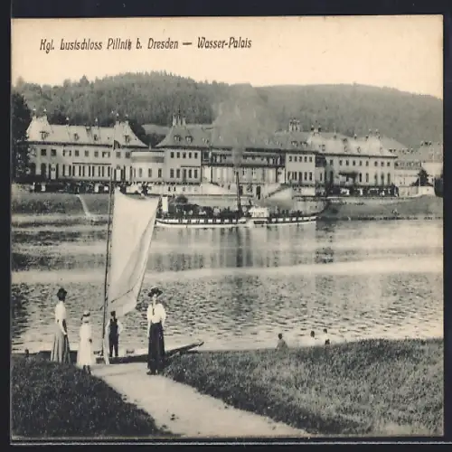 AK Pillnitz b. Dresden, Kgl. Lustschloss Wasser-Palais