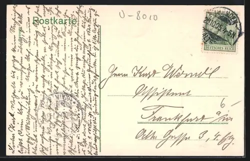 AK Dresden, Zwingerteich mit Ruderboot