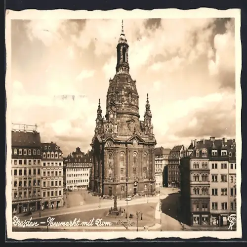 AK Dresden, Neumarkt mit Dom