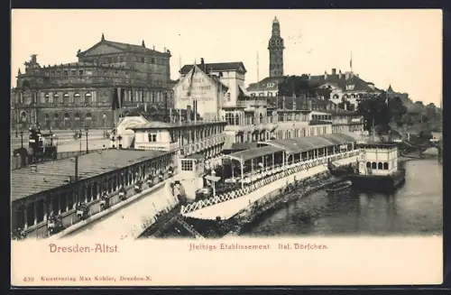 AK Dresden, Gasthaus Helbigs Etablissement, Ital. Dörfchen