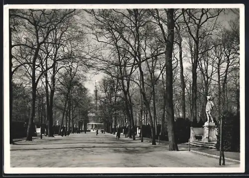 AK Berlin, Siegesallee mit Denkmal Friedrichs des Grossen