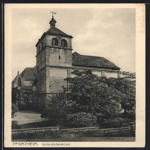 AK Pforzheim, Blick auf die Schlosskirche
