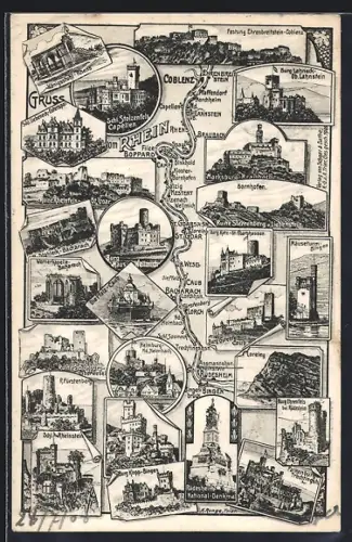 AK Koblenz, Burgen und Schlösser am Rhein