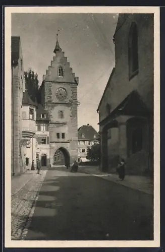 AK Überlingen /Bodensee, Partie am Franziskanertor