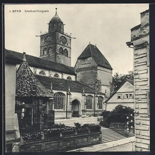 AK Ueberlingen / Bodensee, Münster und Rathaus 1913