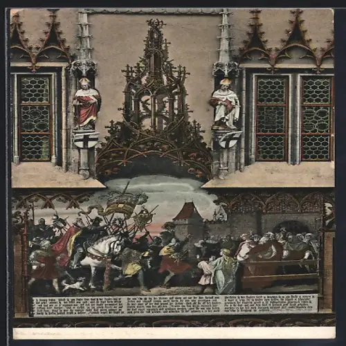 AK Ulm a. D., Gemälde am Rathaus