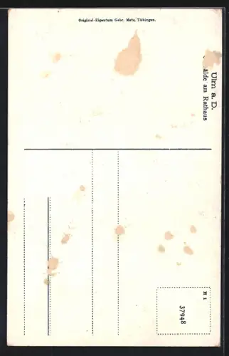 AK Ulm a. D., Gemälde am Rathaus