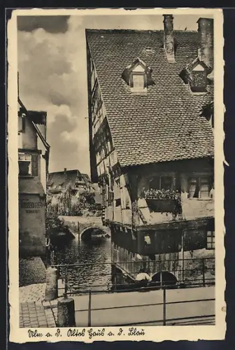 AK Ulm a. D., Altes Haus a. d. Blau