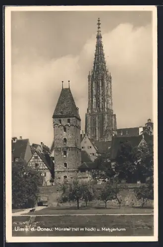 AK Ulm a. d. Donau, Münster u. Metzgerturm
