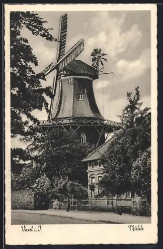 AK Varel i. O., Blick auf die Mühle
