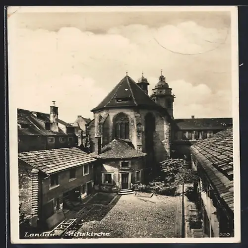 AK Landau / Pfalz, Blick auf die Stiftskirche