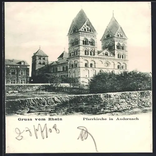 AK Andernach /Rhein, Blick auf die Pfarrkirche
