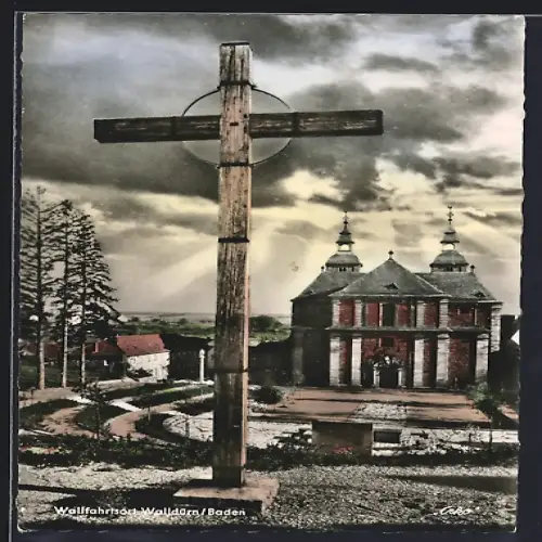 AK Walldürn /Baden, Wallfahrtskirche mit Kreuz
