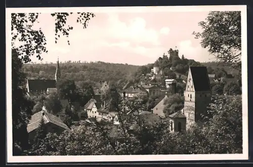 AK Pappenheim / Bayern, Ortsansicht mit St. Galluskirche