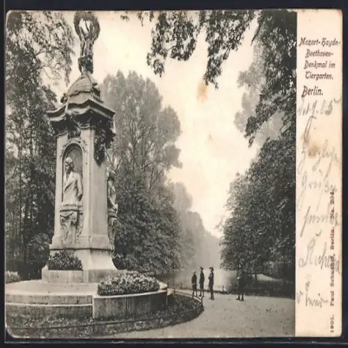 AK Berlin, Mozart-Haydn-Beethoven-Denkmal im Tiergarten