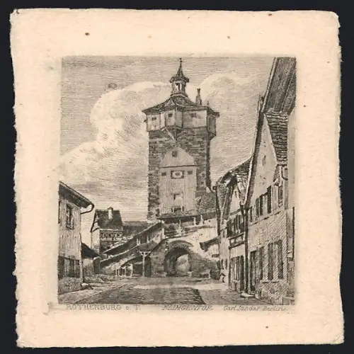 Künstler-AK Rothenburg o. T., Partie am Klingentor