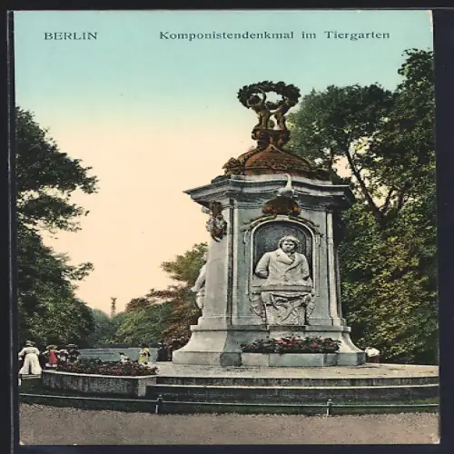 AK Berlin, Komponistendenkmal im Tiergarten