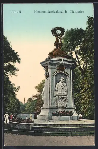 AK Berlin, Komponistendenkmal im Tiergarten