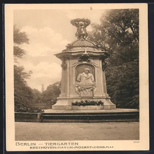 AK Berlin, Beethoven-Haydn-Mozart-Denkmal im Tiergarten