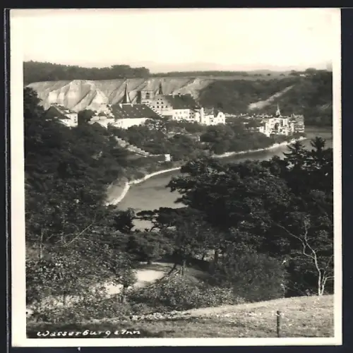 AK Wasserburg a. Inn, Blick auf den Ort mit Flusspartie